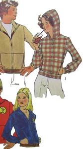 1975 Vintage Simplicity Sewing Pattern size 10 Miss hooded sweatshirt complete - Picture 1 of 4
