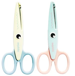 2-Pack Decorative Pattern Edge Craft Scissors Fancy Scrapbook Beige Blue - Picture 1 of 4