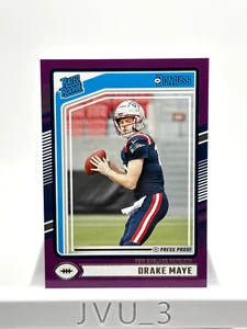 2024 DONRUSS DRAKE MAYE PURPLE PRESS PROOF RATED ROOKIE #379 RC Patriots - Picture 1 of 2