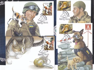 Ukraine 2024 Maxicard Battalion Fluffy Cats Dogs New - Picture 1 of 2