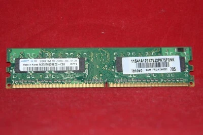 RAM for Desktop DDR2 Samsung 512MB PC2-5300U-555-12-ZZ (667MHZ) M378T6553EZS-CE6 - Image 1 of 3