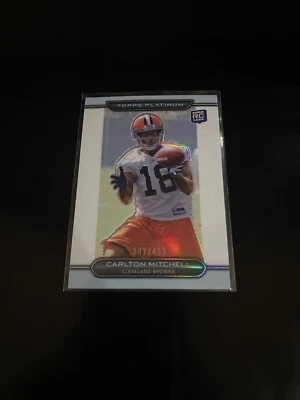 CARLTON MITCHELL 2010 TOPPS PLATNIUM RC /499 REFRACTOR BROWNS 61 PWE - Image 1 of 2