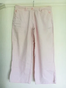 Vintage NEXT Girls Age 16 Years Soft Linen Blend Cargo Pants in Pastel Pink - Picture 1 of 16