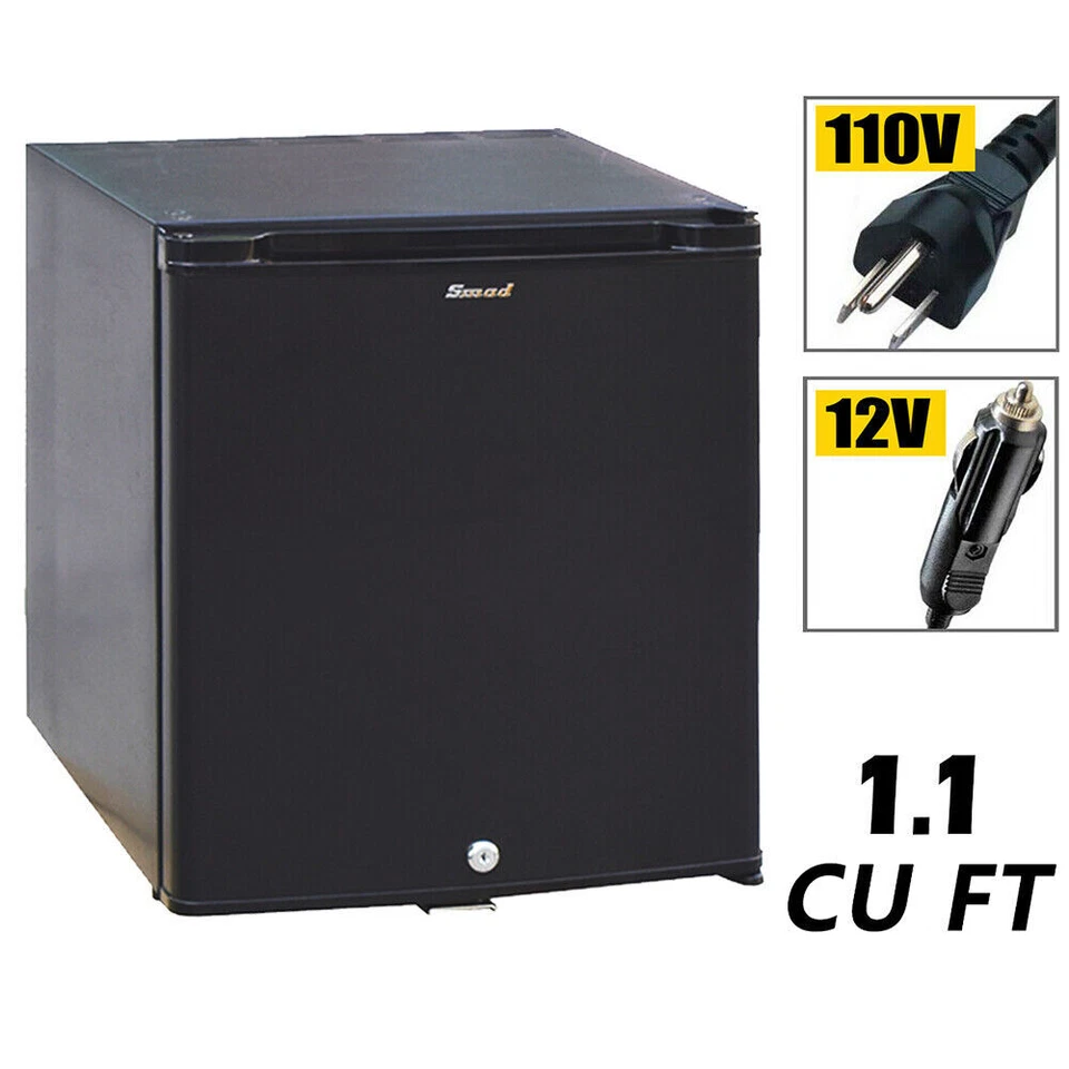 RV Mini Refrigerator 12V/110V Fridge Truck Cooler AC DC Silent Hotel 1.0 cu ft - Image 1 of 4