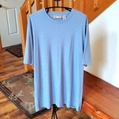 Pullover tejido cuello redondo manga corta rayón edición natural talla Camisa XLT Foto 1 de 4