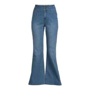 Pantaloni in velluto a coste No Boundaries Juniors TAGLIA 13 Pintuck Flare, 31"" inserto regolare - Foto 1 di 5