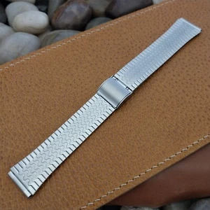 Vintage Flared 18mm Stainless Steel JB Champion Unused Classic Watch Band - Picture 1 of 6