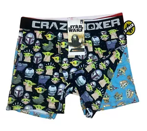 Crazy Boxer Briefs Star Wars Mandalorian Men's Large Baby Retro Comic 2PK NWT - Picture 1 of 6