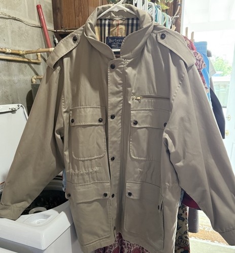 Giacca cappotto marrone Burberry vintage con cappuccio anni 90 taglia XL