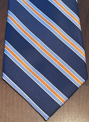 Corbata para hombre Bass G. H Bass & Co. azul naranja 100 % seda hecha en China Foto 1 de 4