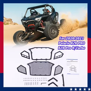 Aluminum Front & Side Mesh Grille for 2020-2023 Polaris RZR Pro R/Turbo R Black - Foto 1 di 17