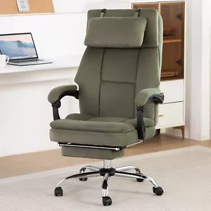 Office Chair Footrest & Removable Headrest, High Back Ergonomic Computer Desk  - Picture 1 of 15