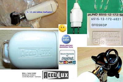 Acculux Otoskop Lupe Mundspatel HNO Otoscope Mouth Ear Ohr Mund Dental Diagnose - Bild 1 von 4