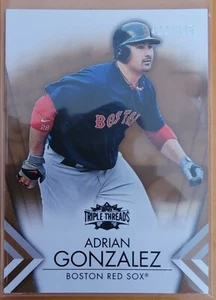 2012 TOPPS TRIPLE THREADS BASEBALL 53 SEPIA ADRIAN GONZALEZ RED SOX - Picture 1 of 2
