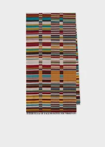Paul Smith $225 Multi-stripe Jacquard  Scarf made in Italy. Great gift! - Picture 1 of 5