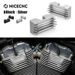 CNC Finned Spark Plug Head Bolt Cover For Harley Sportster 1200 Roadster XL1200R - Picture 1 of 19