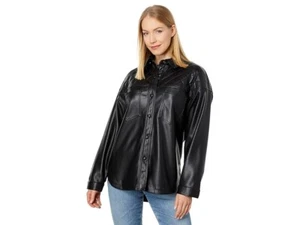 Heartloom Tommy Shacket Jacket Women's Medium Black Snap Button Front JDM1173 - Picture 1 of 8