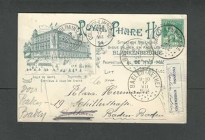 1914 Post Card Belgium Royal Phare Hotel In Blankenberghe Traveled To----- - Picture 1 of 1