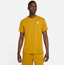 Nike Sportswear Club Logo Tee Mens T-Shirt Gold Multi Size Casual Sportswear