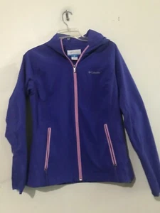Columbia Sports Wear Size S Violet Zip Up Kids Girls Light Hooded Coat Jacket - Picture 1 of 7