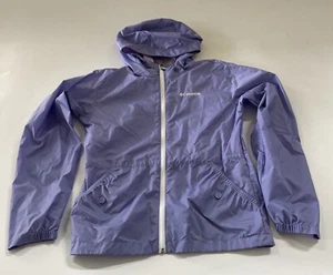 Columbia Windbreaker Jacket Girls Youth Large Hooded Full Zipper Purple - Picture 1 of 10