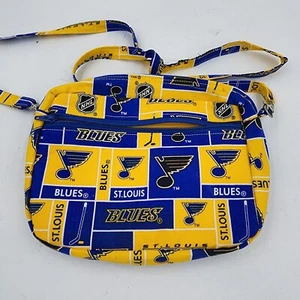 Handmade by Amanda St. Louis Blues Cross Body Clutch Purse 8x7 Small - Picture 1 of 7