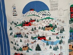 Cut & Sew Christmas Apron Snowy Village Fabric Traditions 1992 - Picture 1 of 6