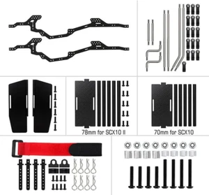 LCG Carbon Fiber Chassis Kit Frame for 1/10 Axial SCX10 & SCX10 II - Picture 1 of 4
