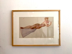 Vintage Pinup Girl Print Framed - Picture 1 of 1