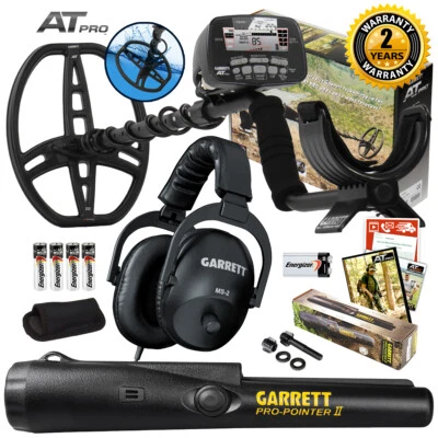 Garrett AT Pro Underwater Waterproof Detector, MS-2 Headphones, Pro Pointer II