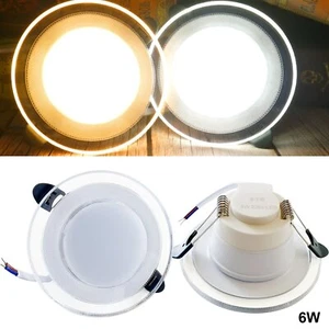 Soffitto rotondo da incasso 6 W LED pannello piatto luce calda/fredda bianco luce moderna - Foto 1 di 13