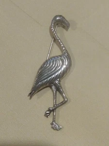 Vintage Sterling Silver Flamingo Pin Brooch - Picture 1 of 5
