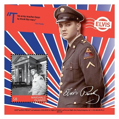 Islas Marshall 2020 - Elvis Presley - Hoja de estampillas de recuerdo - Scott #1300 - MNH Foto 1 de 1