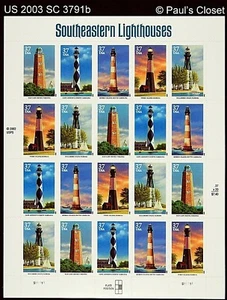 FAROS DEL SURESTE SC 3791b 2003 EE. UU. 20/37¢ como nuevos nunca articulados autoadvertido en muy buen estado - Imagen 1 de 2