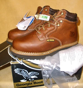 Hombre Georgia Boot Marrón 6" Metatarsiano Bota de Trabajo G9075 - Nuevo en Caja 9 1/2 W - Imagen 1 de 7