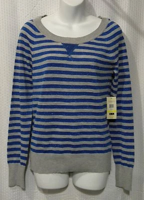 NUEVO CON ETIQUETAS L.E.I. Top tejido manga larga a rayas talla M para niños con brillo Foto 1 de 4
