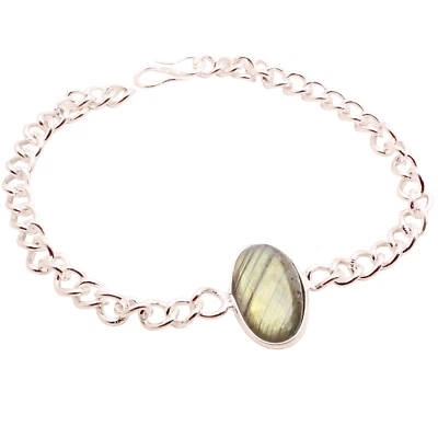 Labradorite Edelstein Versilbert Armband Handmade Schmuck Geschenk 7 G BR-0464 - Bild 1 von 3