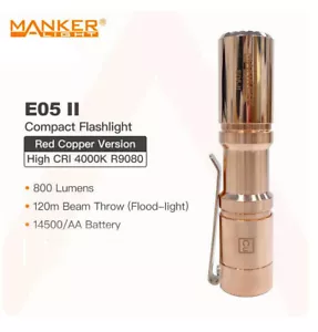 Linterna Mankerlight Cobre 800 Lúmenes 4000K NW LED AA 14500 EDC con Batería - Imagen 1 de 12