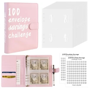 100 Envelopes Money Saving Challenge, Savings Binder with Cash Envelopes - Ea... - Picture 1 of 6