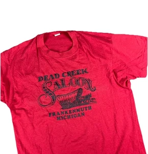 Vintage 70er 80er Dead Creek Saloon Dive Bar Frankenmuth Mi T-Shirt XL USA - Bild 1 von 8