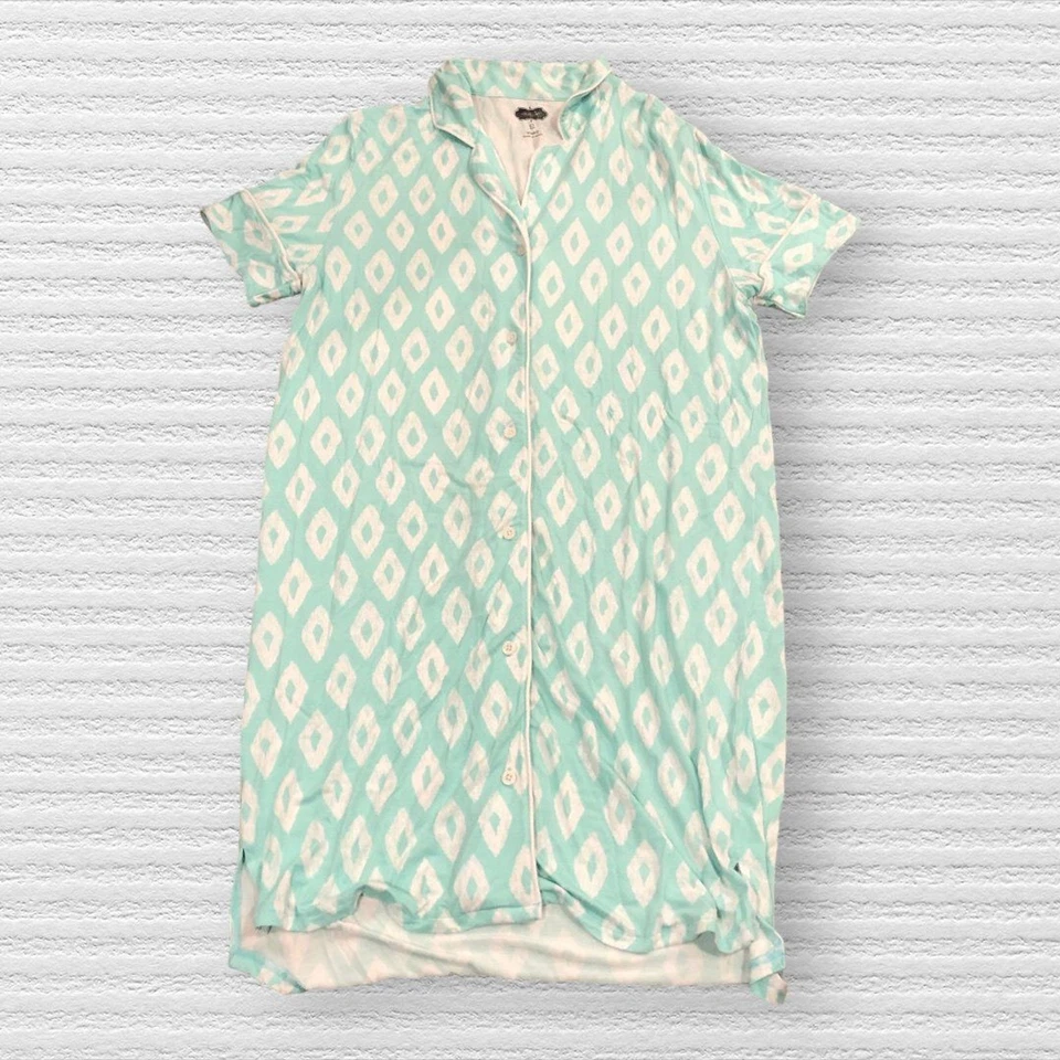 Mud Pie Night Gown Size Small Blue Green Rayon - Image 1 of 4