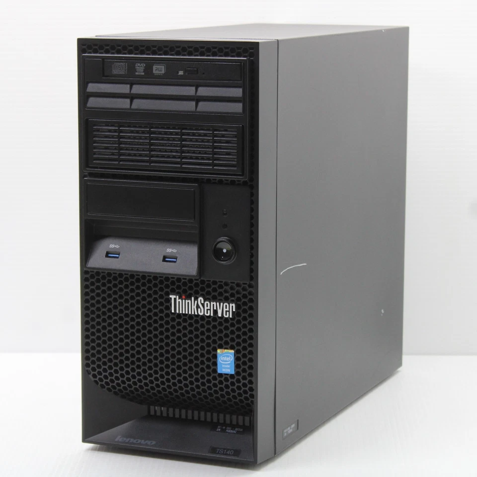 Lenovo ThinkServer TS140 Tower PC Intel Xeon E3 1226 V3 12GB RAM 240GB SSD USB 3 - Image 1 of 4