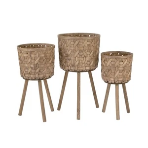 Bamboo Plant Buckets Tan - Picture 1 of 4