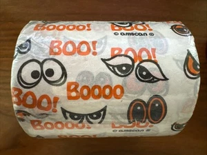 Vintage Halloween Boo Two Toilet Paper Tissue Rolls Orange Black Amscan - Picture 1 of 3