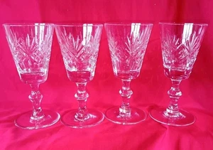 4x Edinburgh Crystal Embassy Pattern Small Wine Glasses 13cm Tall - Picture 1 of 8