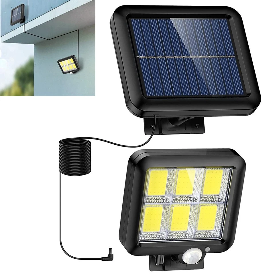120 LED Solarleuchte Solarlampe mit Bewegungsmelder Außen Sensor Fluter Strahler - Bild 1 von 3
