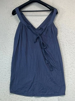 Blusa túnica Hurley azul liso sin mangas cuello en V talla pequeña  Foto 1 de 4