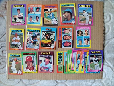 1975 Topps mini baseball vintage lot Hernandez Rookie Rose Nolan Aaron Schmidt - Image 1 of 3