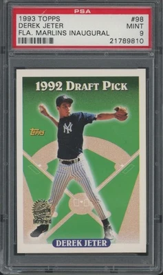 1993 Topps Florida Marlins Inaugural #98 Derek Jeter RC Rookie Mint PSA 9 - Image 1 of 2