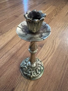Antique Brass Candlestick Holder - Picture 1 of 19